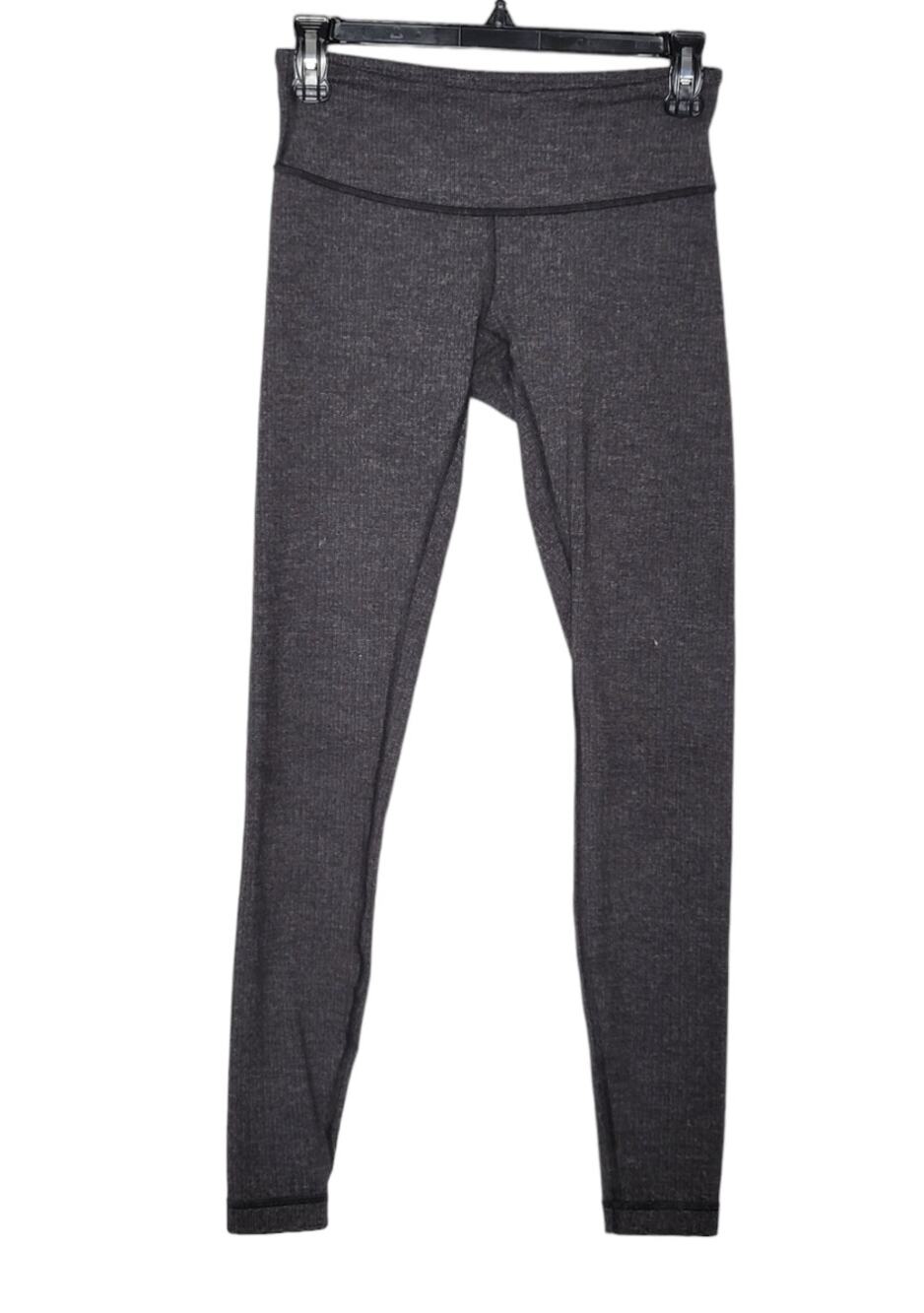 Lululemon Wunder Under Low-Rise Tight Heathered Black Knit 28" Women's 4